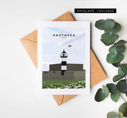 Southsea Castle Greeting Card - Portsmouth and Southsea Cards (Travel Designs) - Blank Inside or Include Message - Envelope Included