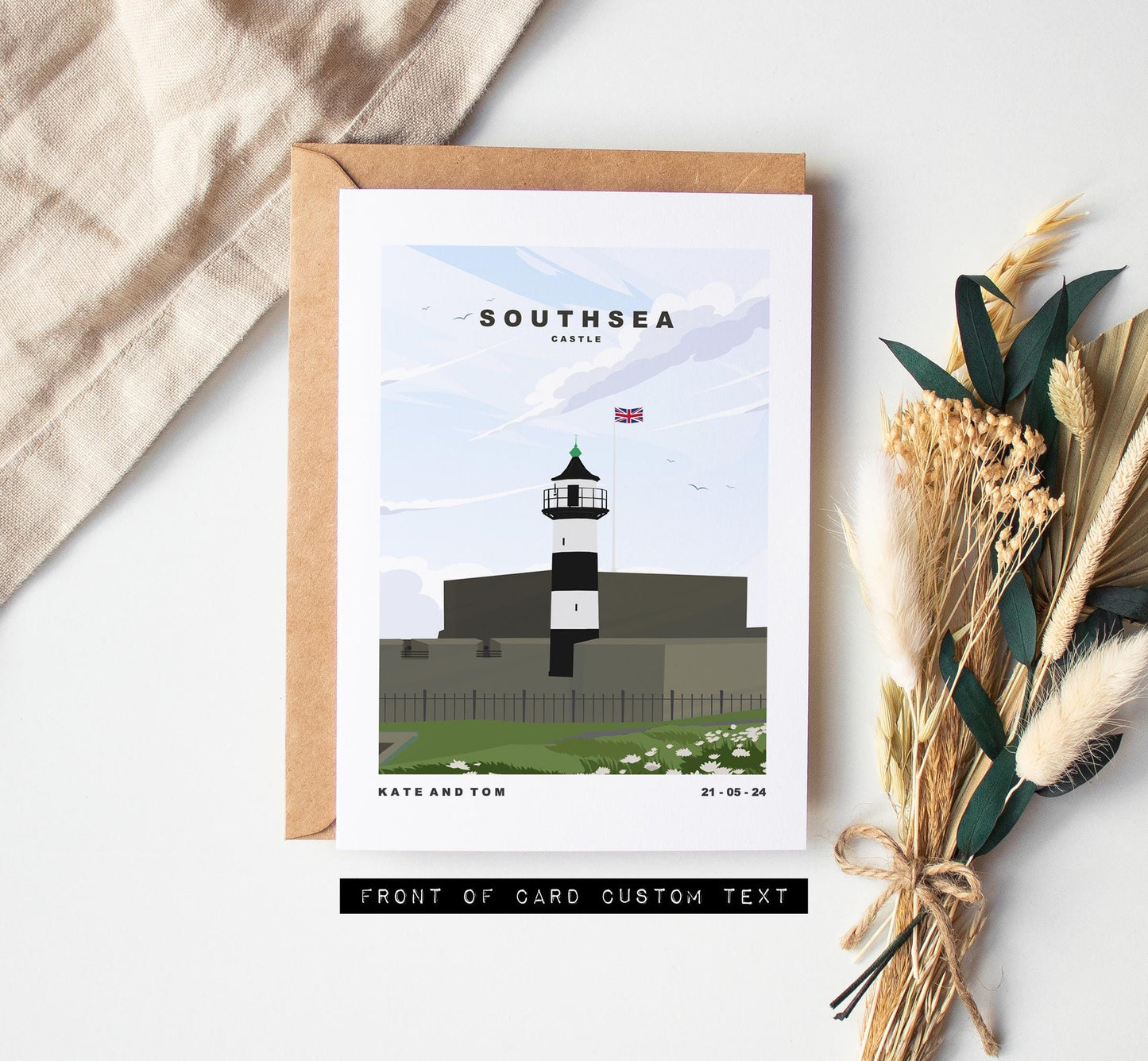 Southsea Castle Greeting Card - Portsmouth and Southsea Cards (Travel Designs) - Blank Inside or Include Message - Envelope Included