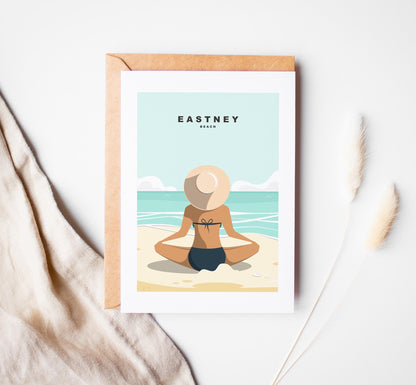 Eastney Beach Greeting Card - Portsmouth and Southsea Cards (Travel Designs) - Blank Inside or Include Message - Envelope Included