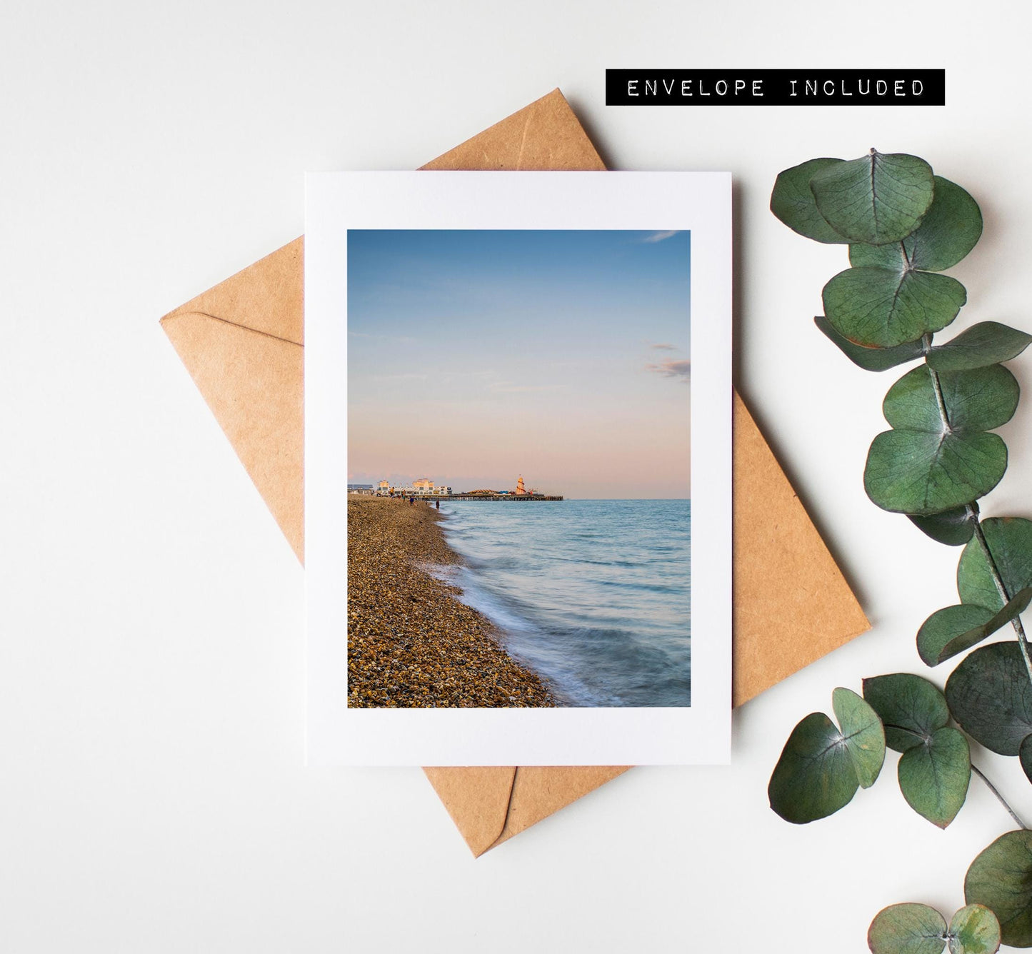 Southsea Beach Greeting Card - Portsmouth and Southsea Photography Greeting Cards - Envelope Included - Birthday - Wedding - Anniversary