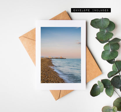 Southsea Beach Greeting Card - Portsmouth and Southsea Photography Greeting Cards - Envelope Included - Birthday - Wedding - Anniversary