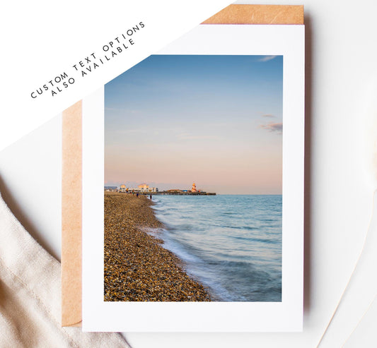 Southsea Beach Greeting Card - Portsmouth and Southsea Photography Greeting Cards - Envelope Included - Birthday - Wedding - Anniversary