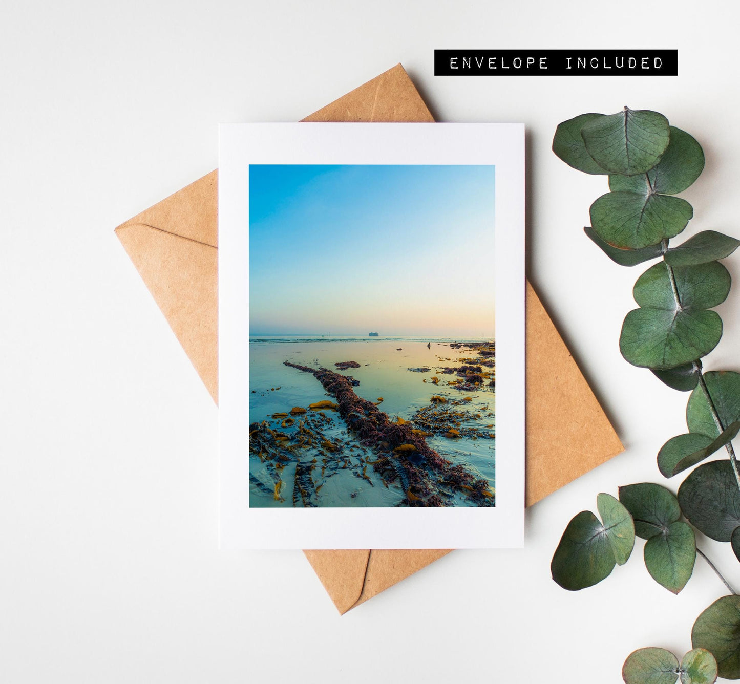 Southsea Beach Greeting Card - Portsmouth and Southsea Photography Greeting Cards - Envelope Included - Birthday - Wedding - Anniversary