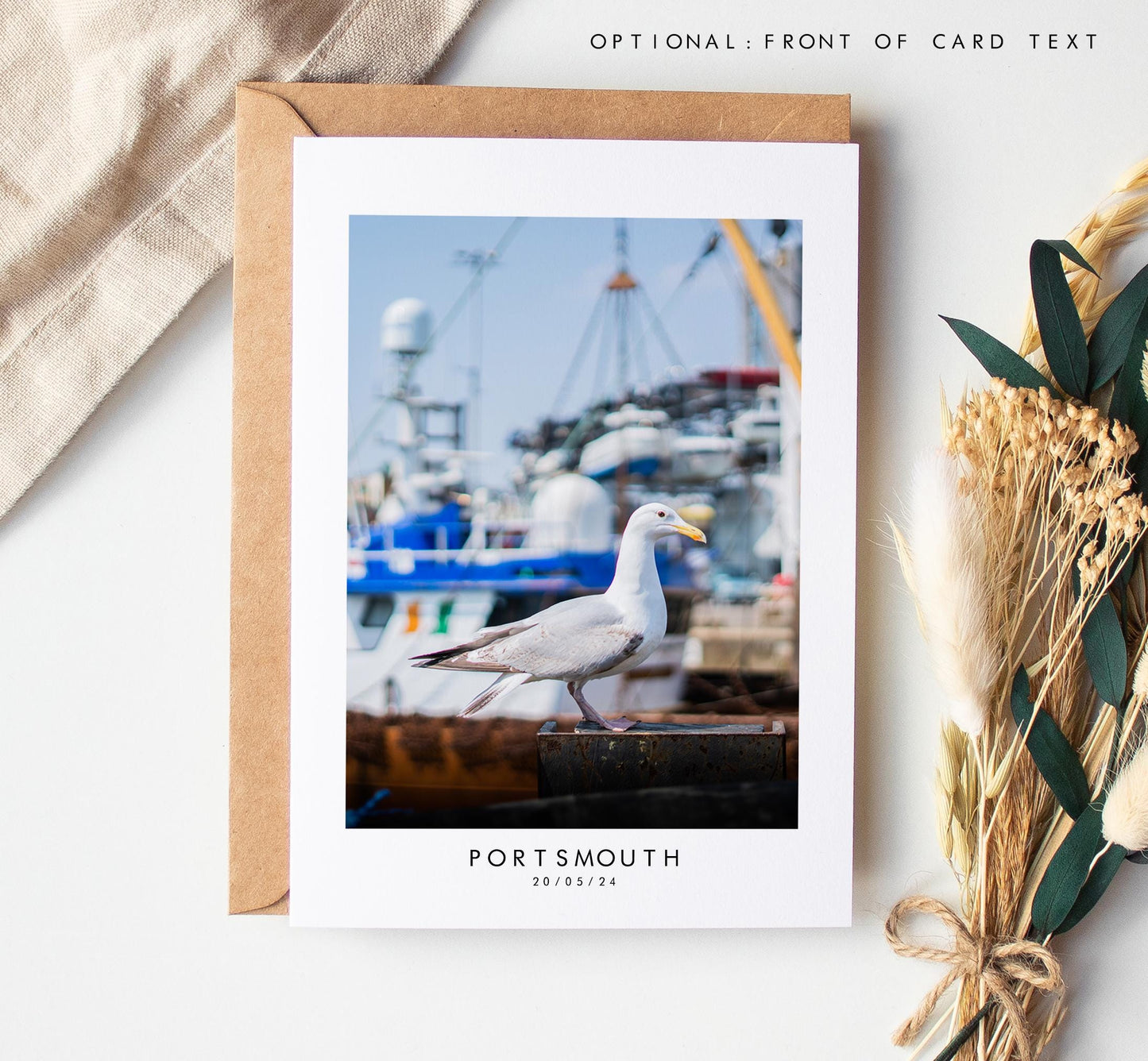 Portsmouth Seagull Greeting Card - Portsmouth and Southsea Photography Greeting Cards - Envelope Included - Birthday - Wedding - Anniversary