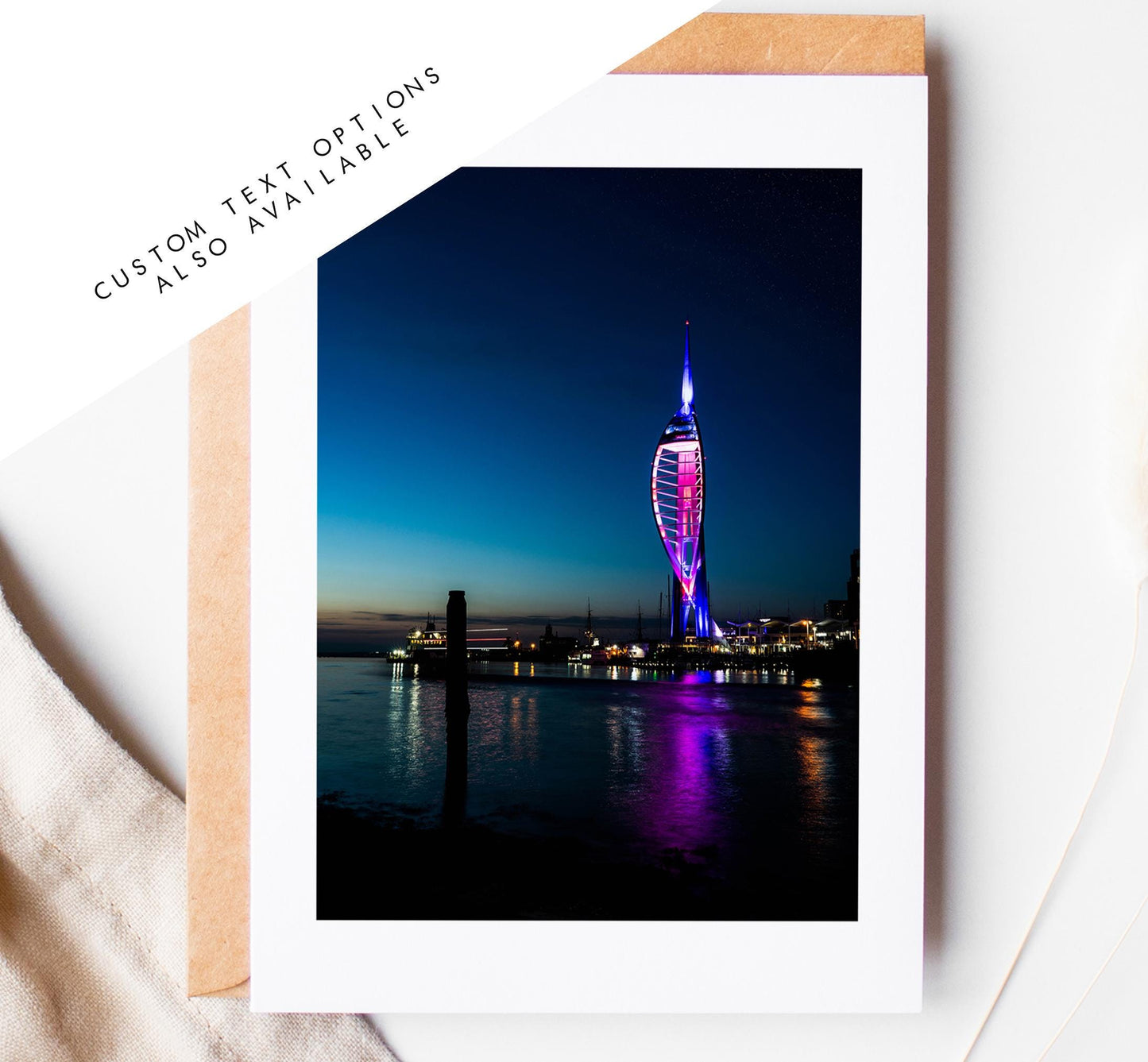 Spinnaker Tower Greeting Card - Portsmouth and Southsea Photography Greeting Cards - Envelope Included - Birthday - Wedding - Anniversary