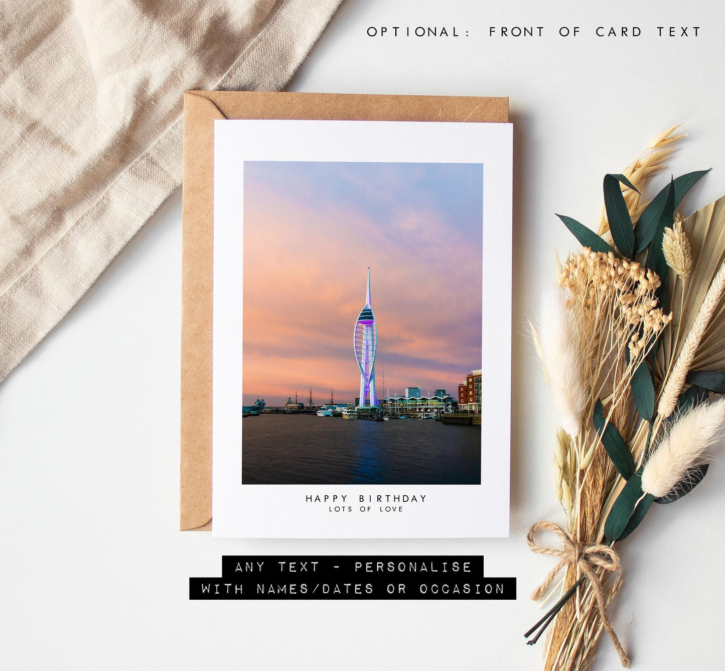 Spinnaker Tower Greeting Card - Portsmouth and Southsea Photography Greeting Cards - Envelope Included - Birthday - Wedding - Anniversary