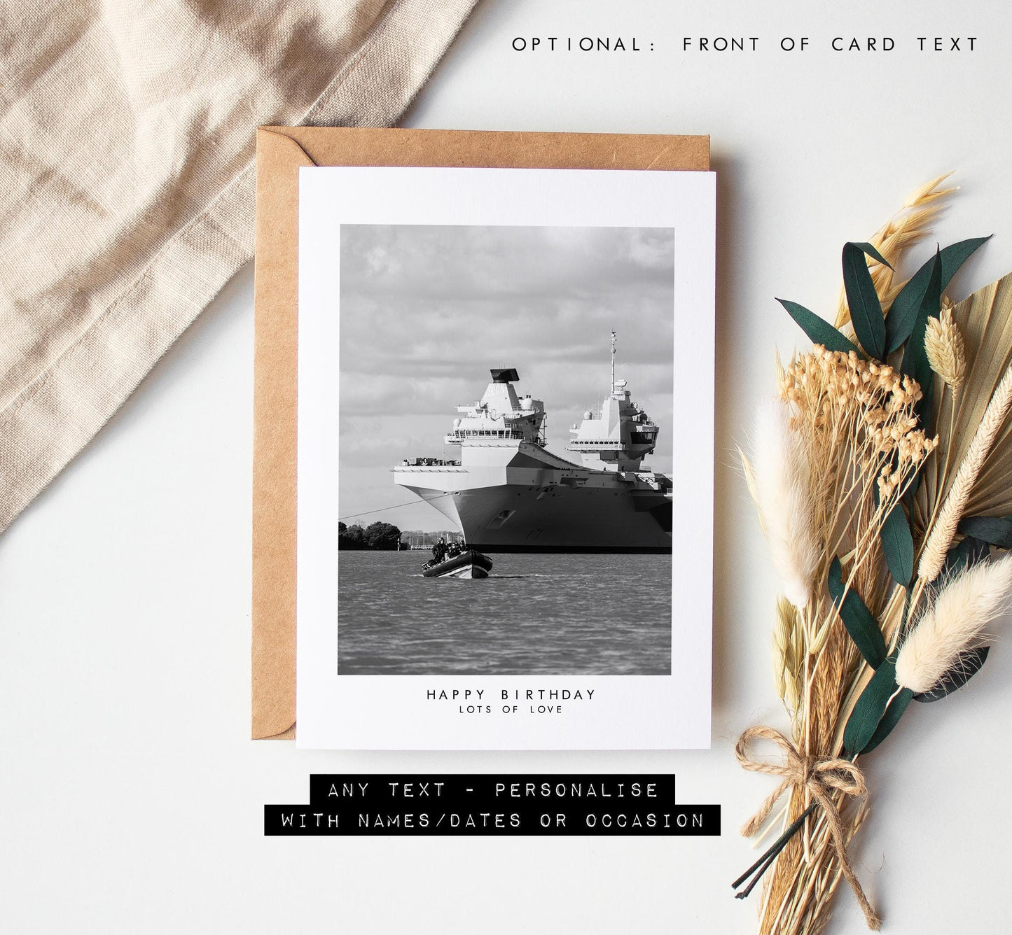 HMS Queen Elizabeth Greeting Card - Portsmouth and Southsea Photography Greeting Cards - Envelope Included - Birthday - Fathers Day