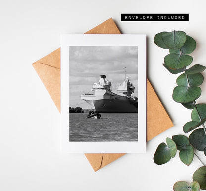 HMS Queen Elizabeth Greeting Card - Portsmouth and Southsea Photography Greeting Cards - Envelope Included - Birthday - Fathers Day