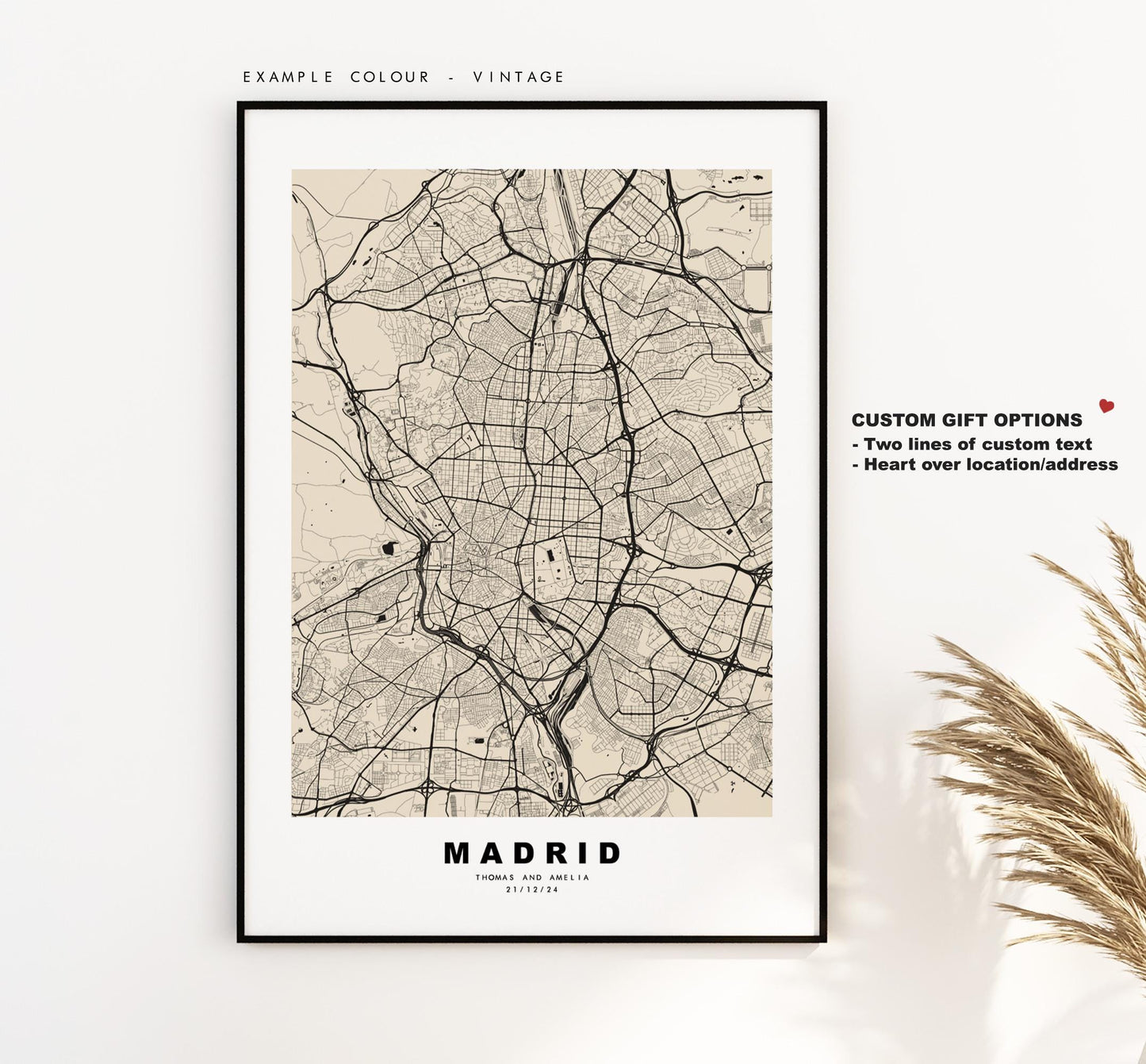 Madrid Map Print - City Map Poster - Map Art - Map Wall Art - Spain City Maps - Madrid Print - Madrid Poster - Minimalist City Map