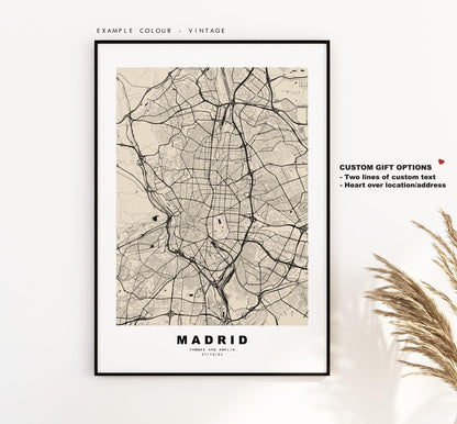 Madrid Map Print - City Map Poster - Map Art - Map Wall Art - Spain City Maps - Madrid Print - Madrid Poster - Minimalist City Map