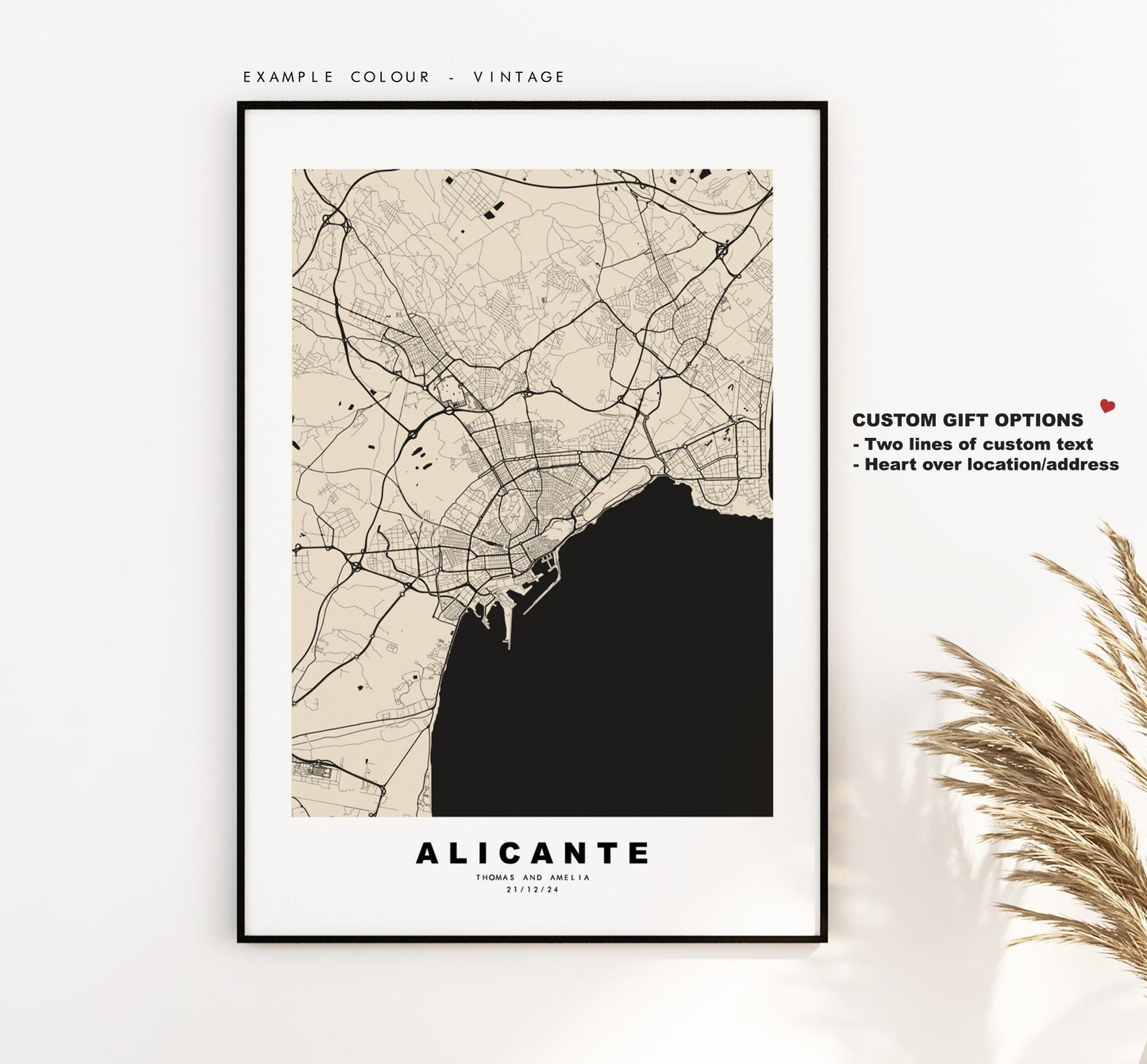 Alicante Map Print - City Map Poster - Map Art - Map Wall Art - Spain City Maps - Alicante Print - Alicante Poster - Minimalist City Map