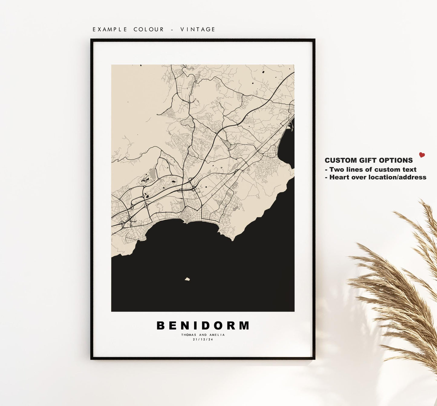 Benidorm Map Print - City Map Poster - Map Art - Map Wall Art - Spain City Maps - Benidorm Print - Benidorm Poster - Minimalist City Map