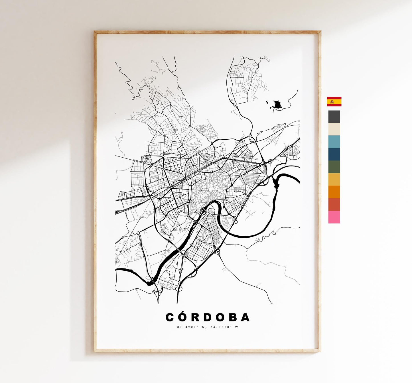 Cordoba Map Print - City Map Poster - Map Art - Map Wall Art - Spain City Maps - Cordoba Print - Cordoba Poster - Minimalist City Map