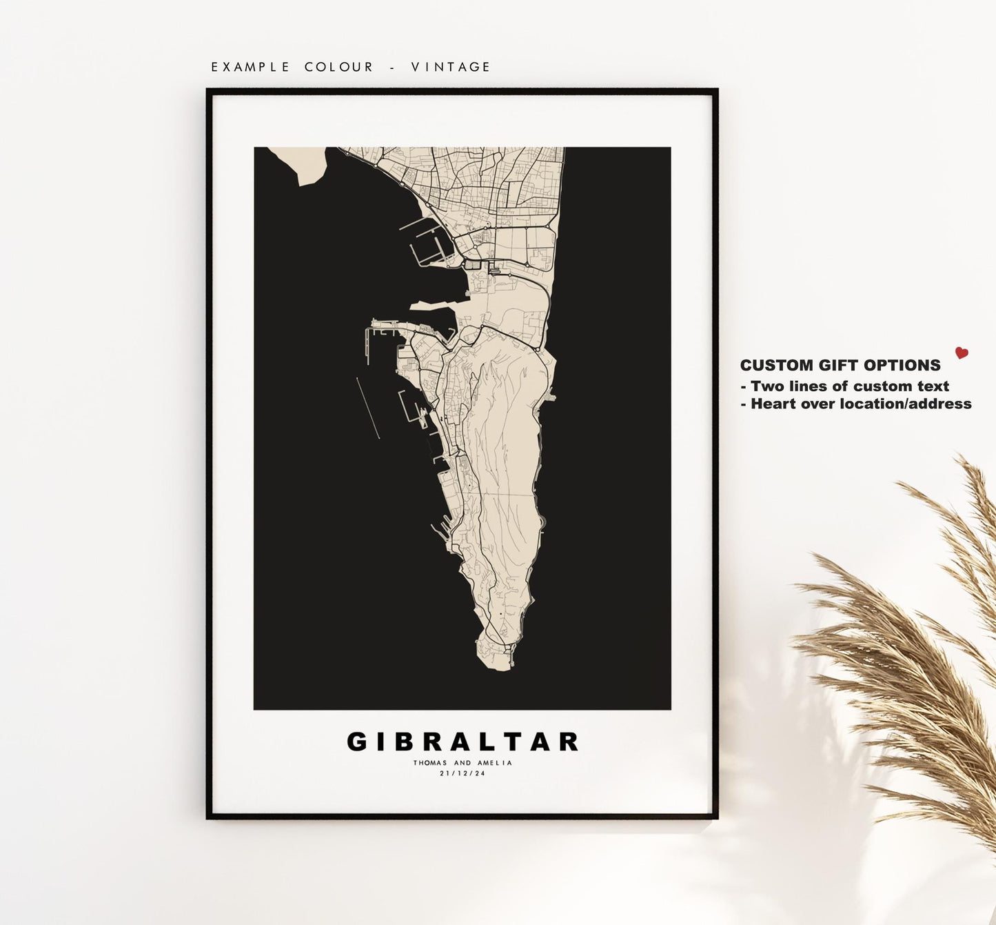 Gibraltar Map Print - City Map Poster - Map Art - Map Wall Art - Spain City Maps - Gibraltar Print - Gibraltar Poster - Minimalist City Map