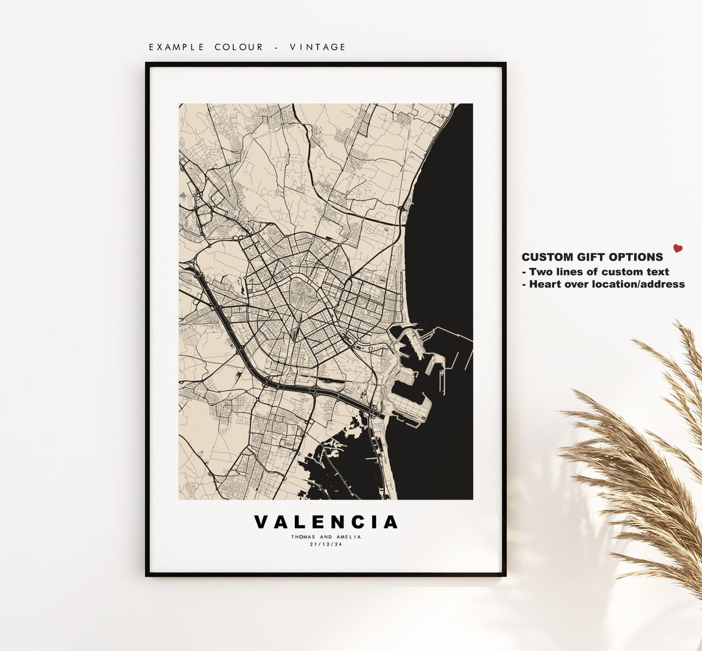 Valencia Map Print - City Map Poster - Map Art - Map Wall Art - Spain City Maps - Valencia Print - Valencia Poster - Minimalist City Map