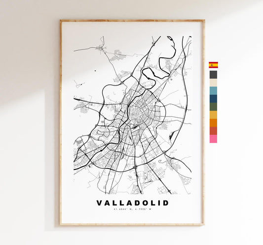 Valladolid Map Print - City Map Poster - Map Art - Map Wall Art - Spain City Maps - Valladolid Print - Poster - Minimalist City Map