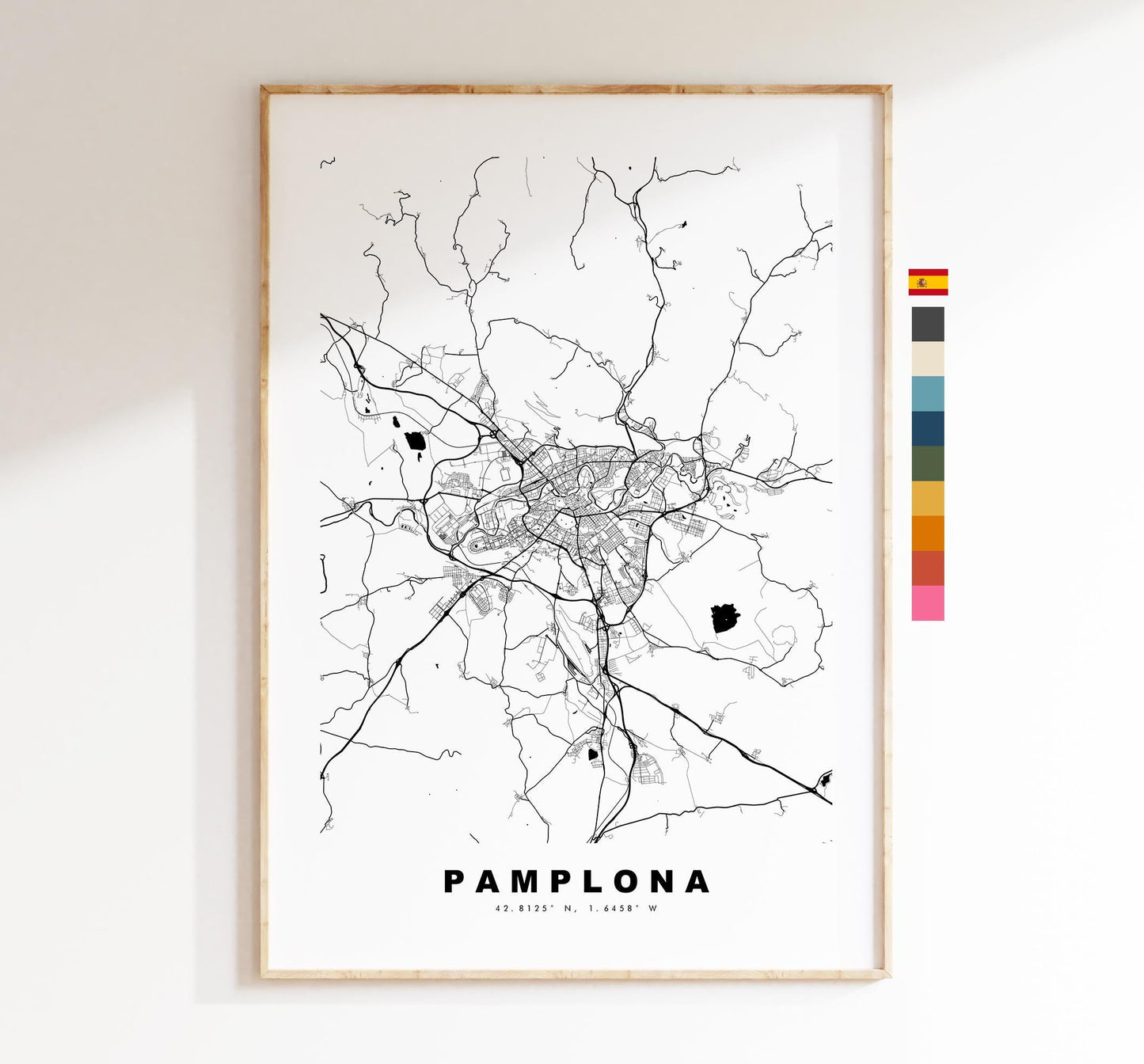 Pamplona Map Print - City Map Poster - Map Art - Map Wall Art - Spain City Maps - Pamplona Print - Pamplona Poster - Minimalist City Map