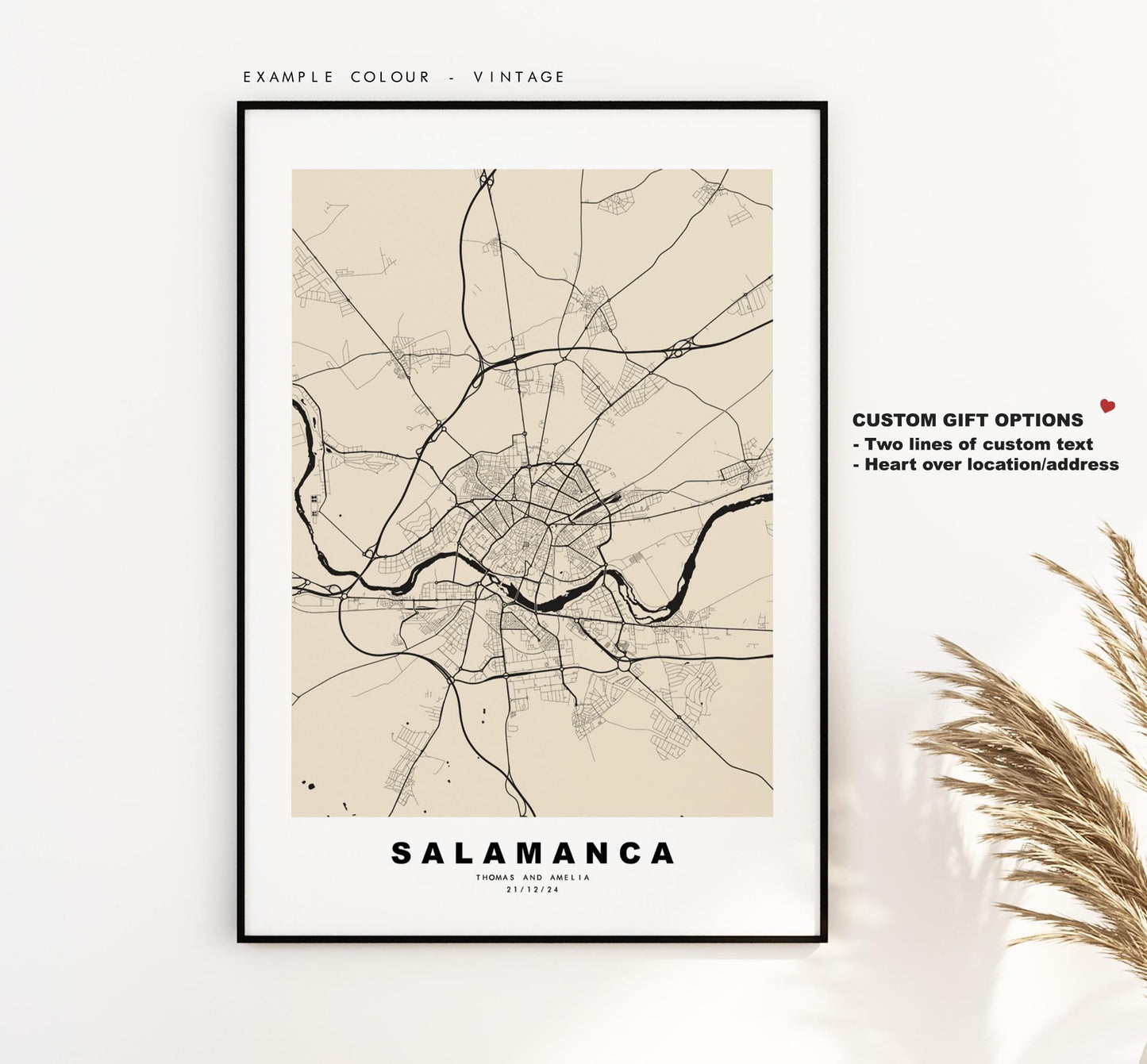 Salamanca Map Print - City Map Poster - Map Art - Map Wall Art - Spain City Maps - Salamanca Print - Salamanca Poster - Minimalist City Map