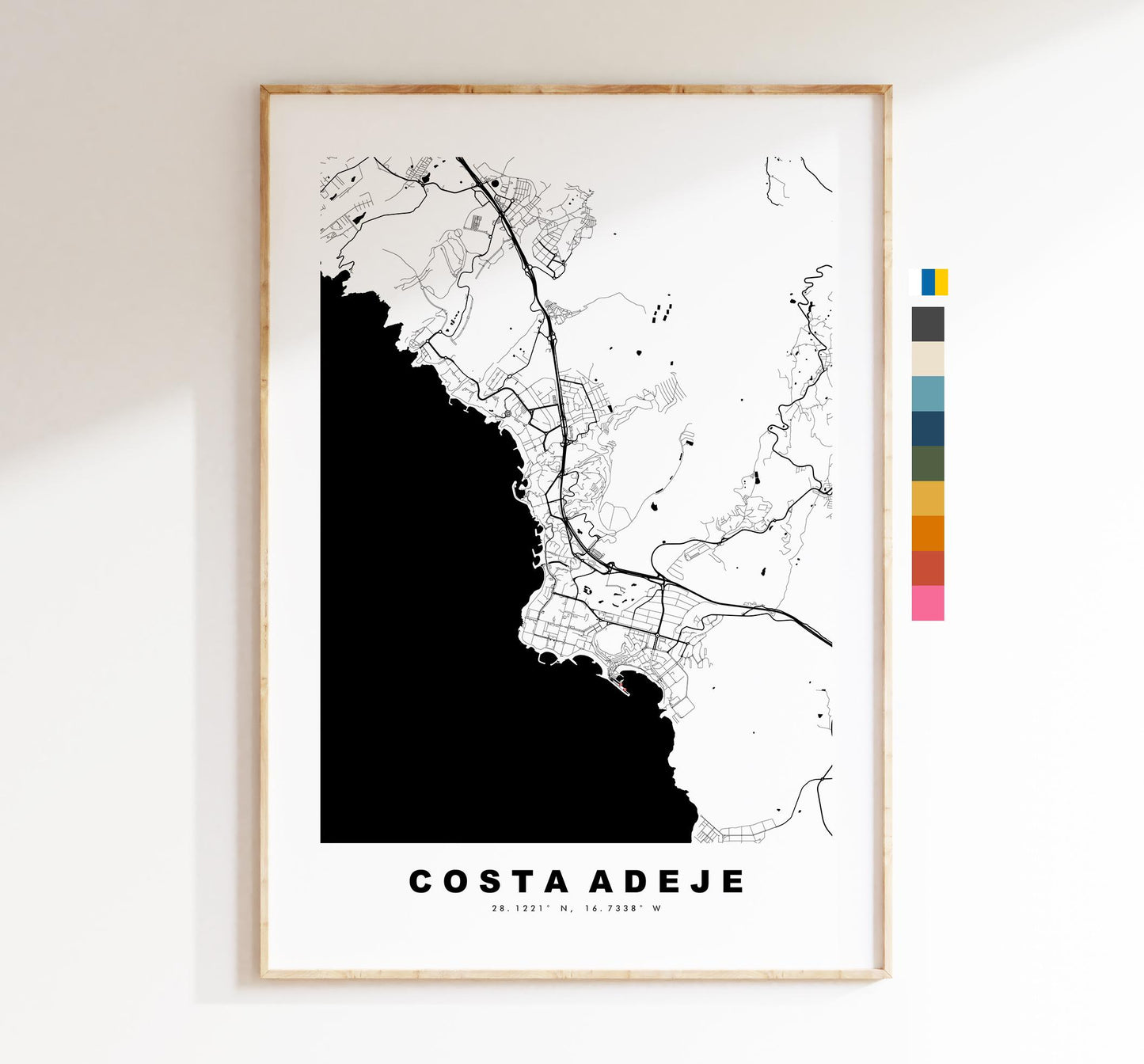 Costa Adeje Map Print - City Map Poster - Tenerife - Map Wall Art - Spain City Maps - Print - Adeje - Las Americas - Minimalist City Map