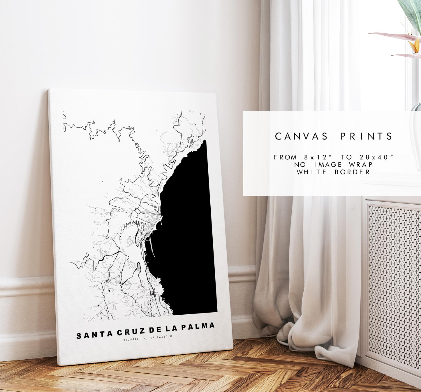 Santa Cruz de La Palma Map Print - City Map Poster - Map Art - Map Wall Art - Spain City Maps - Print - La Palma  - Minimalist City Map