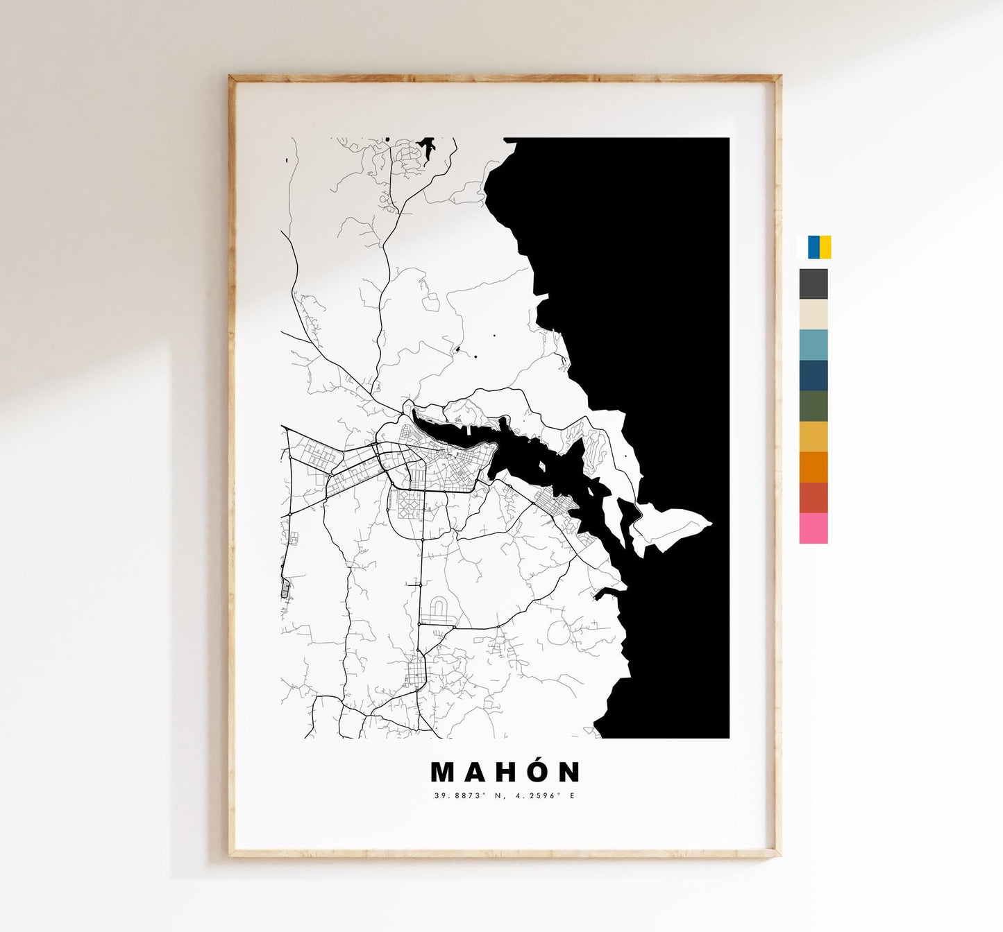 Mahon Map Print - City Map Poster - Map Art - Map Wall Art - Spain City Maps - Print - Mahon - Menorca  - Minimalist City Map