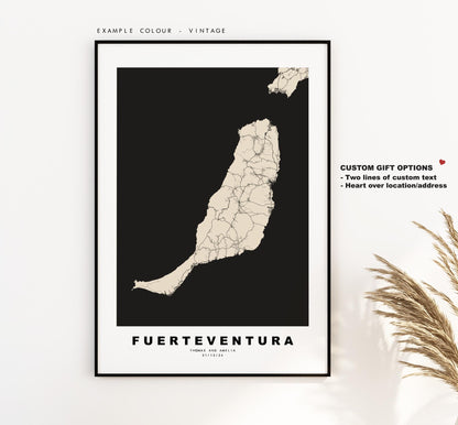 Fuerteventura Map Print - Map Poster - Map Art - Map Wall Art - Spain Maps - Fuerteventura Print - Canary Islands Poster - Minimalist Map