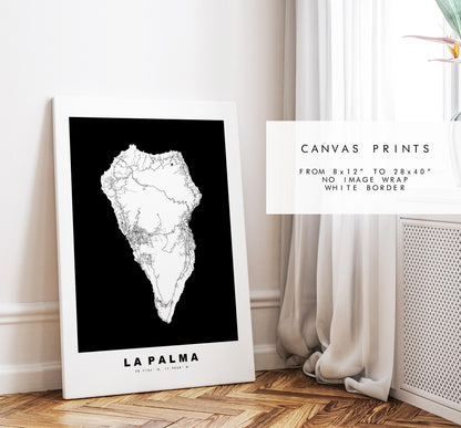 La Palma Map Print - Map Poster - Map Art - Map Wall Art - Spain Maps - La Palma Print - Canary Islands Poster - Minimalist Map