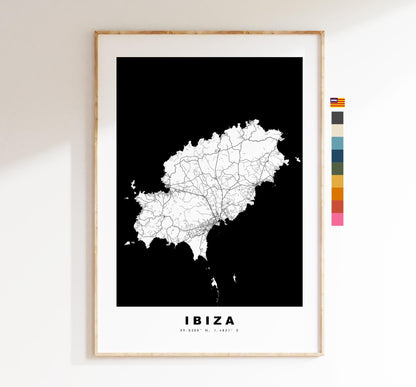 Ibiza Map Print - Map Poster - Map Art - Map Wall Art - Spain Maps - Ibiza Print - Balearic Islands Poster - Minimalist Map