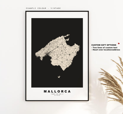 Mallorca Map Print - Map Poster - Map Art - Map Wall Art - Spain Maps - Majorca Print - Balearic Islands Poster - Minimalist Map