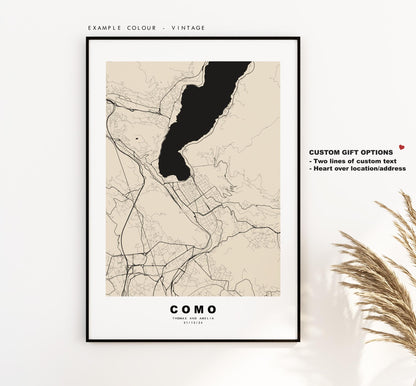 Como Map Print - City Map Poster - Map Art - Map Wall Art - Italy City Maps - Como Print - Como Poster - Minimalist City Map