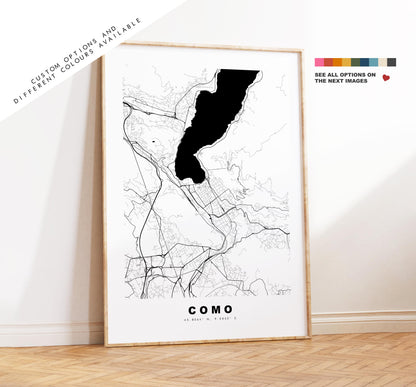 Como Map Print - City Map Poster - Map Art - Map Wall Art - Italy City Maps - Como Print - Como Poster - Minimalist City Map