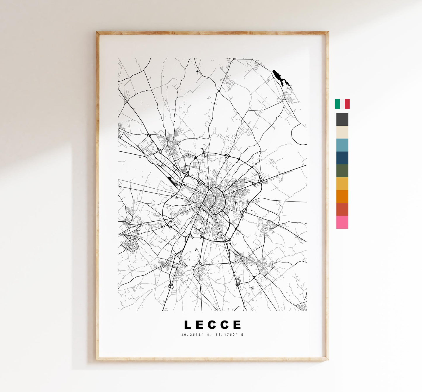 Lecce Map Print - City Map Poster - Map Art - Map Wall Art - Italy City Maps - Lecce Print - Lecce Poster - Minimalist City Map