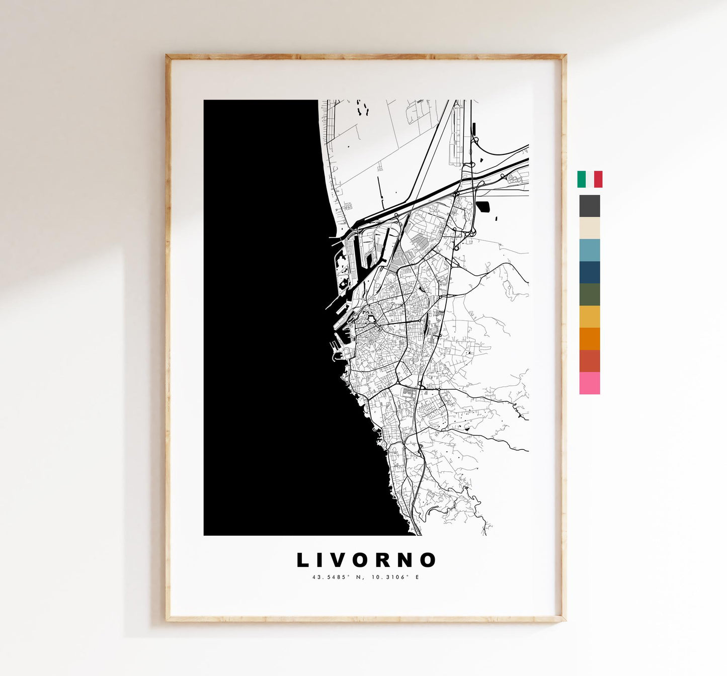 Livorno Map Print - City Map Poster - Map Art - Map Wall Art - Italy City Maps - Livorno Print - Livorno Poster - Minimalist City Map