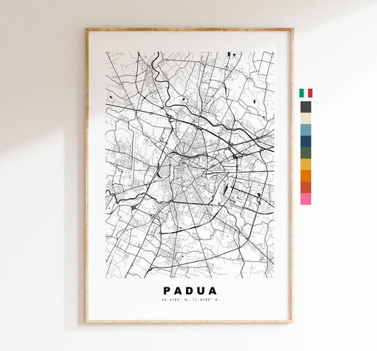 Padua Map Print - City Map Poster - Map Art - Map Wall Art - Italy City Maps - Padua Print - Padua Poster - Minimalist City Map