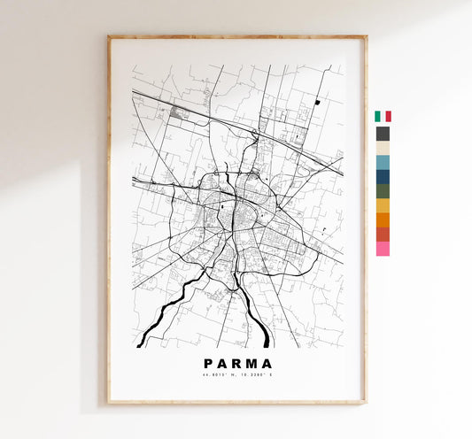 Parma Map Print - City Map Poster - Map Art - Map Wall Art - Italy City Maps - Parma Print - Parma Poster - Minimalist City Map