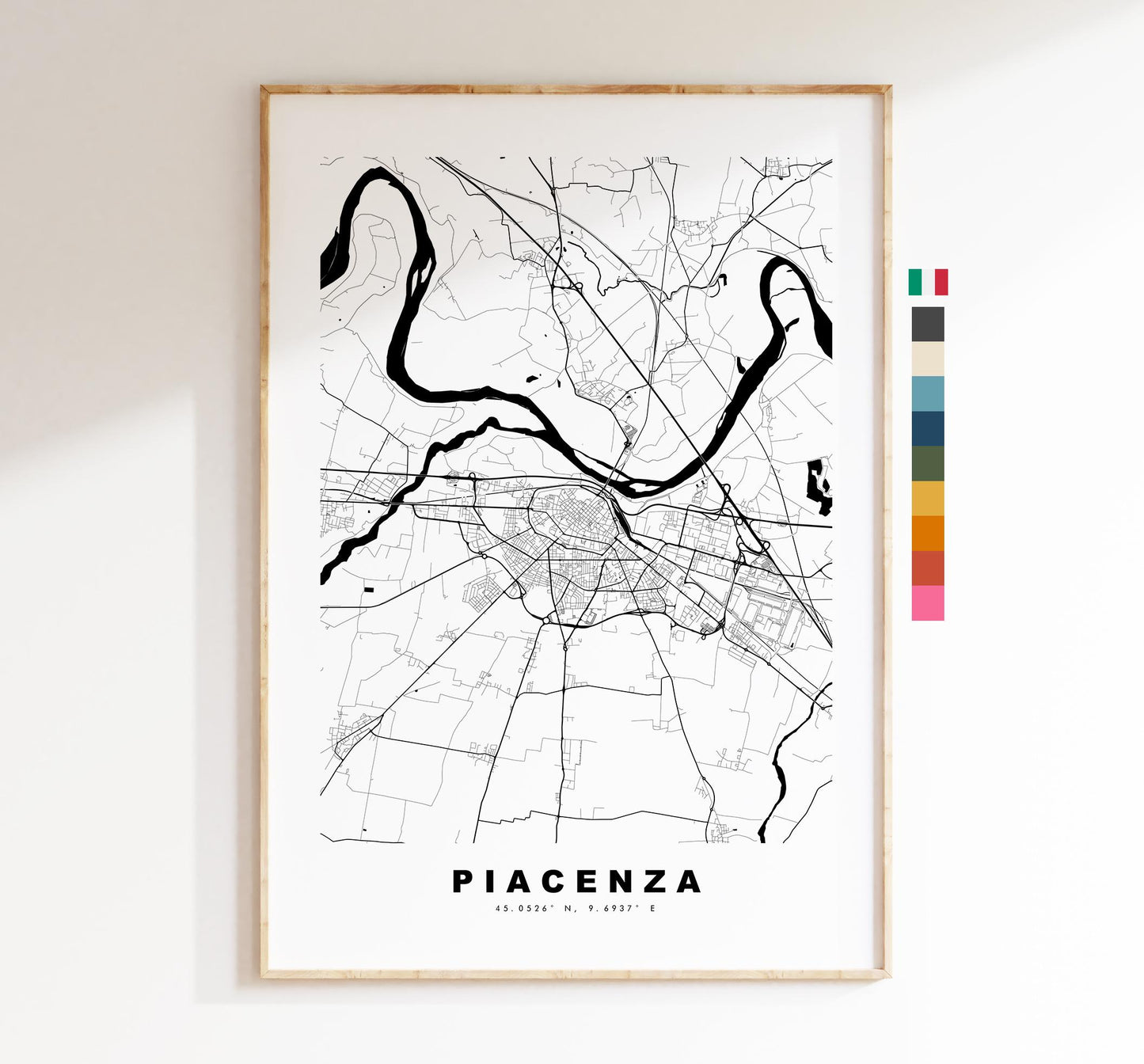 Piacenza Map Print - City Map Poster - Map Art - Map Wall Art - Italy City Maps - Piacenza Print - Piacenza Poster - Minimalist City Map