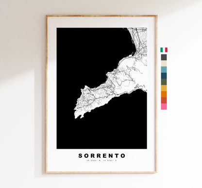 Sorrento Map Print - City Map Poster - Map Art - Map Wall Art - Italy City Maps - Sorrento Print - Sorrento Poster - Minimalist City Map