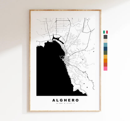 Alghero Map Print - City Map Poster - Map Art - Map Wall Art - Italy City Maps - Alghero Print - Alghero Poster - Minimalist City Map