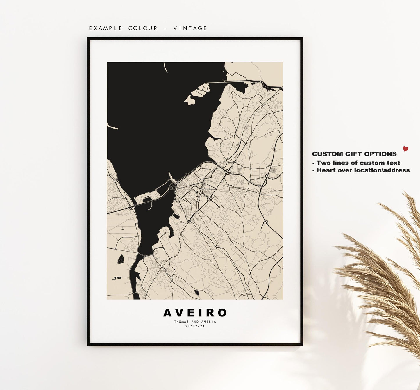 Aveiro Map Print - City Map Poster - Map Art - Map Wall Art - Portugal City Maps - Aveiro Print - Aveiro Poster - Minimalist City Map