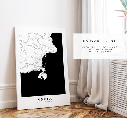 Horta Map Print - City Map Poster - Map Art - Map Wall Art - Portugal City Maps - Horta Print - Poster - Minimalist City Map - Faial