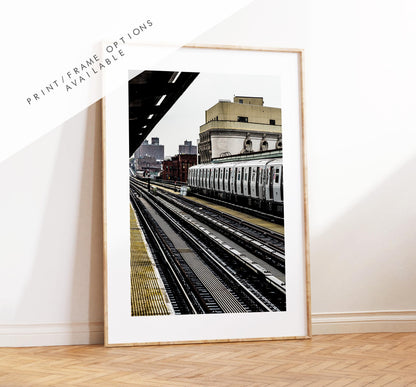 NYC Train Print - New York Print - New York Subway - Subway Train - New York City Subway - Brookyln - Brooklyn Poster - Industrial - Colour