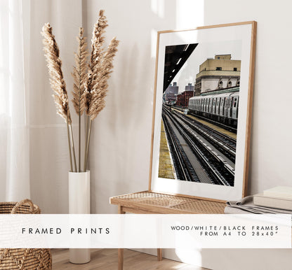 NYC Train Print - New York Print - New York Subway - Subway Train - New York City Subway - Brookyln - Brooklyn Poster - Industrial - Colour