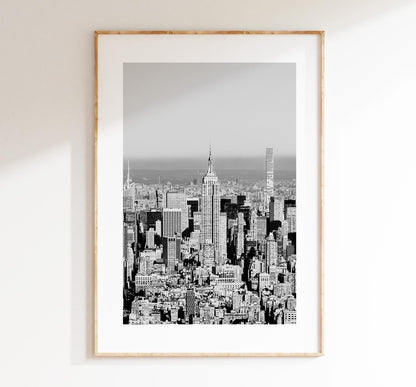 Empire State Building Print - New York Skyline Print - Black and White Photography - New York City Print - Artwork - Poster  - Minimalist