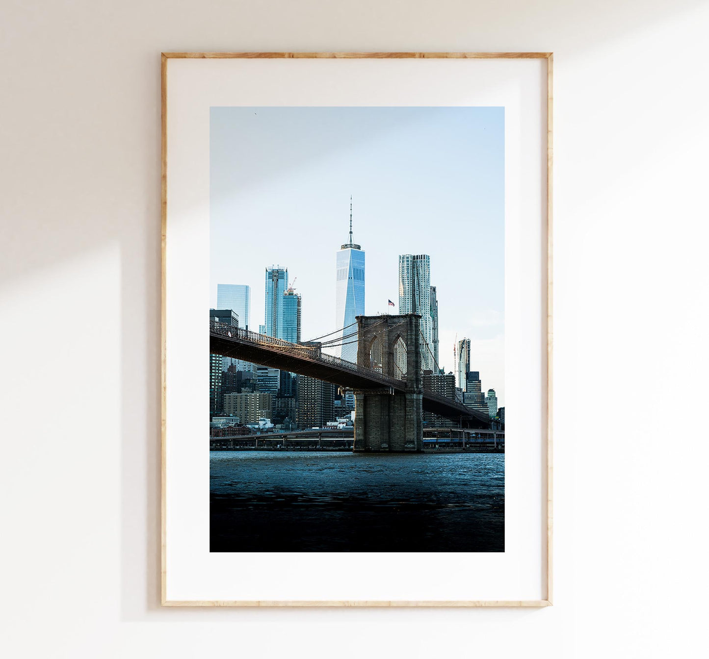 New York Skyline Print - New York Skyline - Manhattan Skyline - New York Print - Poster - Artwork - World Trade Centre - Brooklyn Bridge