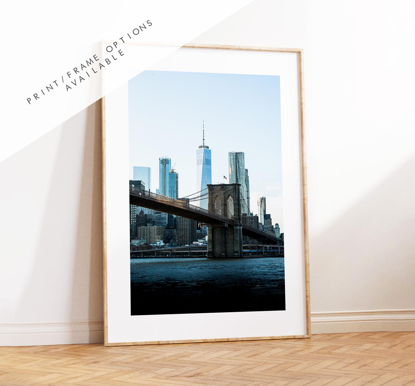 New York Skyline Print - New York Skyline - Manhattan Skyline - New York Print - Poster - Artwork - World Trade Centre - Brooklyn Bridge