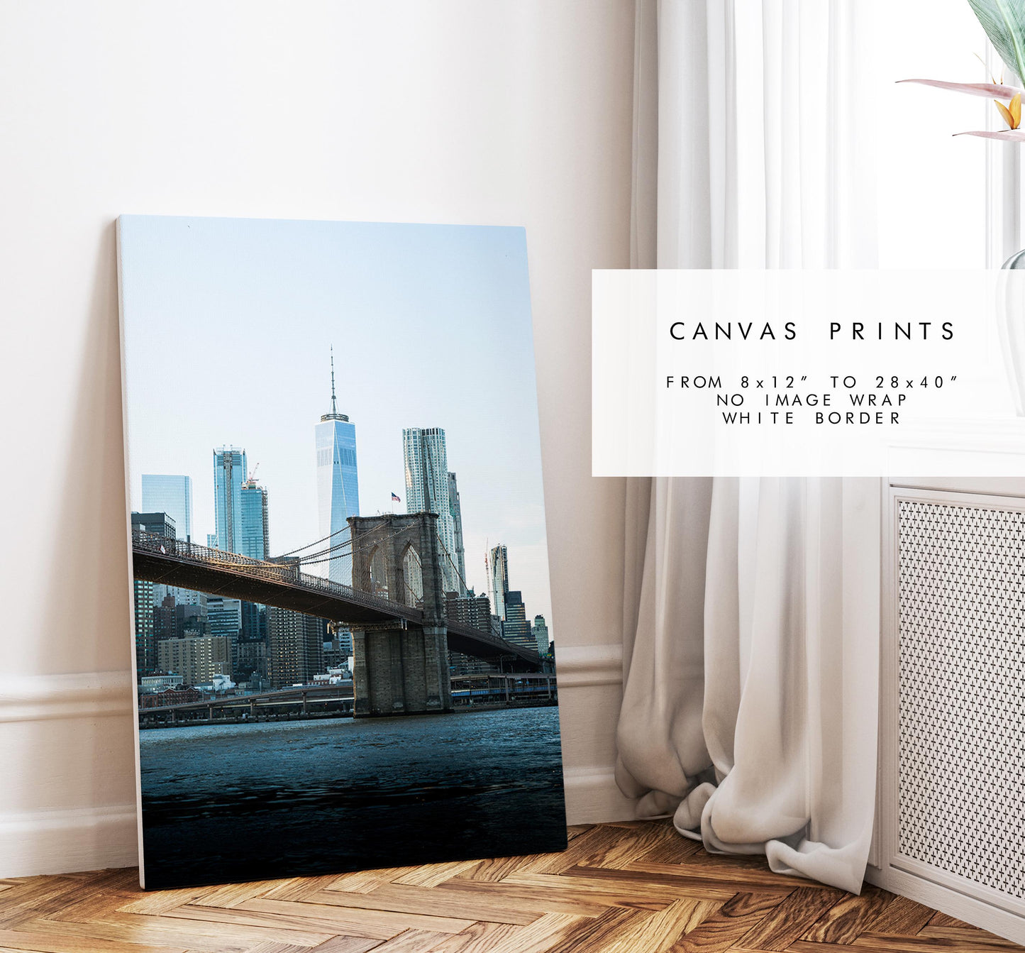 New York Skyline Print - New York Skyline - Manhattan Skyline - New York Print - Poster - Artwork - World Trade Centre - Brooklyn Bridge