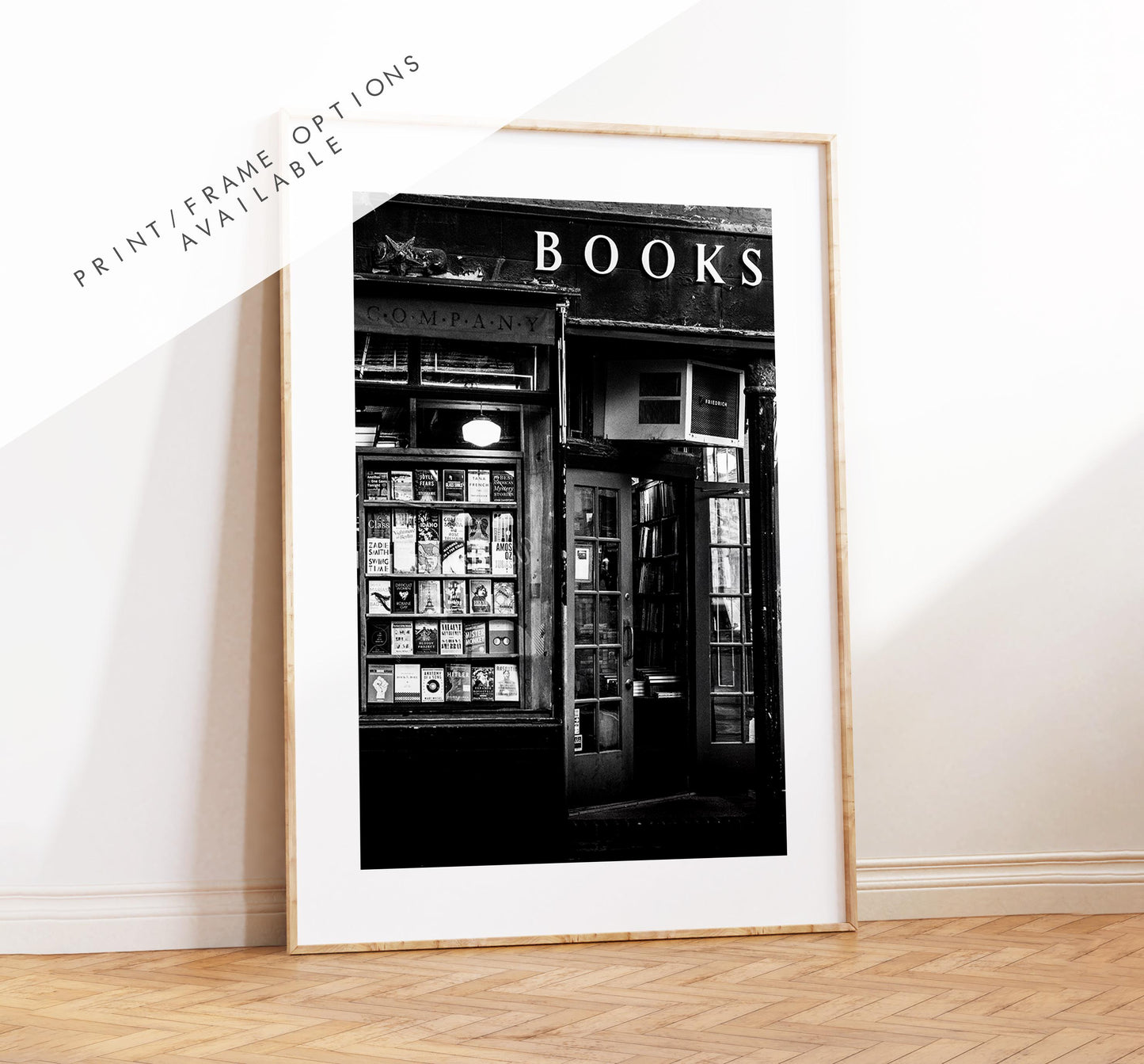 Book Shop Print - NYC Photography Print - New York City - Prints or Framed Prints available - Black and White Photography