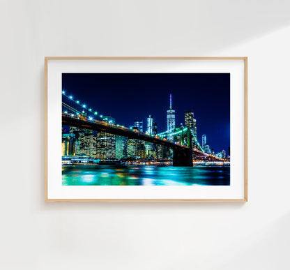 New York City Print - New York Poster - New York at Night - Manhattan Skyline - New York Poster - Print - Artwork - NYC - USA - Photography