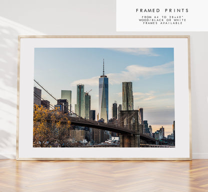 New York Print - New York Skyline - Manhattan Skyline - New York City Print - Poster - Artwork - Autumn - Fall - Neutral - Minimalist - Fall