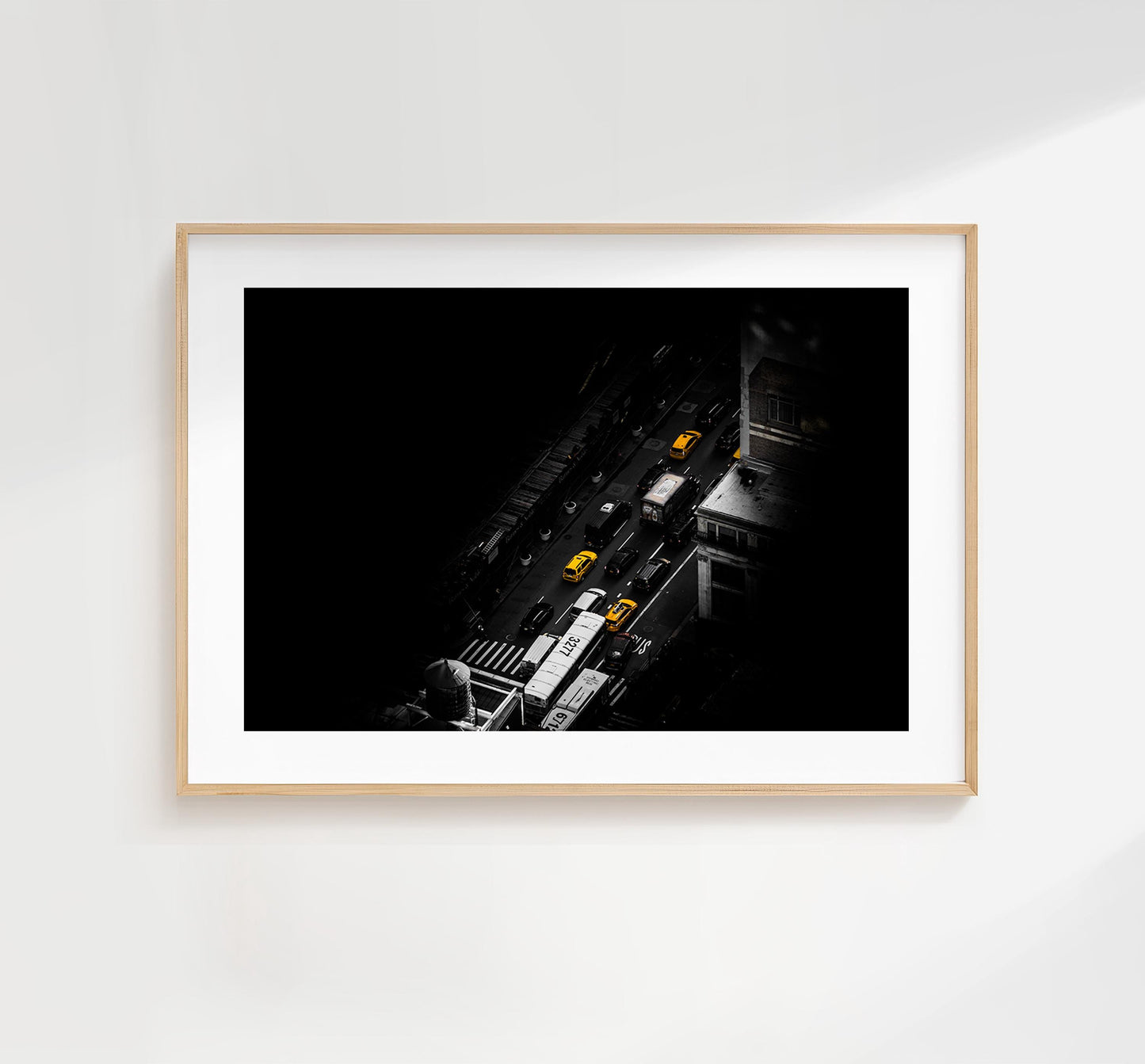 New York Taxi Cab Print - New York Skyline - Manhattan Skyline - New York City Print - Poster - Minimalist - Miniature - Minimal Home Decor